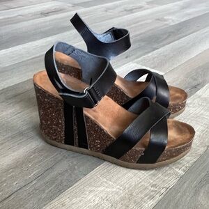 Bjorndal Black and Brown Wedge Sandals